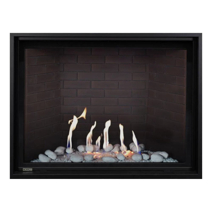 Montigo Delray Square DRSQ46 with Winter Scene Complementary Log Set + Red Brick Liner
