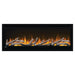 Napoleon Alluravision 42 Built-In Wall Mount Linear Electric Fireplace NEFL42CHD-1 yellow flames and driftwood logs on a white background