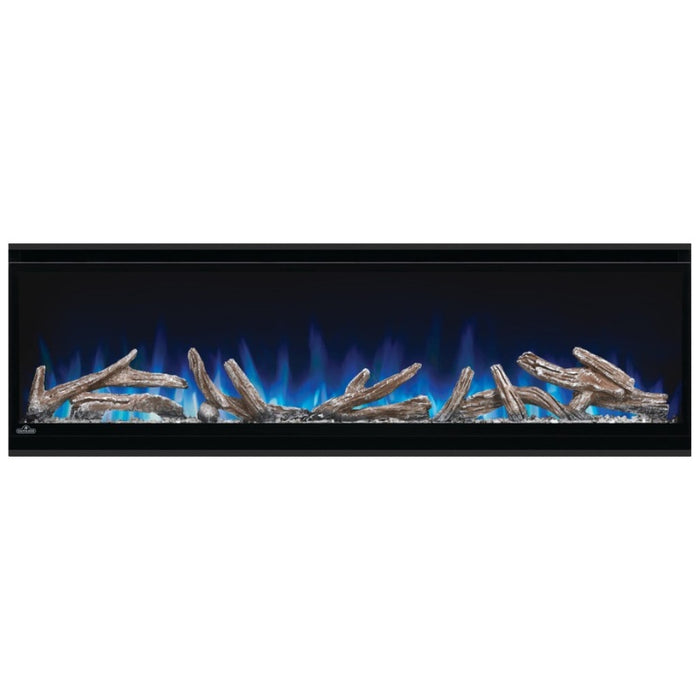 Napoleon Alluravision Slimline 50 Built-InWall Mount Linear Electric Fireplace in Personal Space Logset Ember Blue Flame  NoTrim