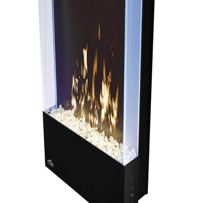 Napoleon Allure Vertical 32 Wall Mount Electric Fireplace Close-up with Amber Embers