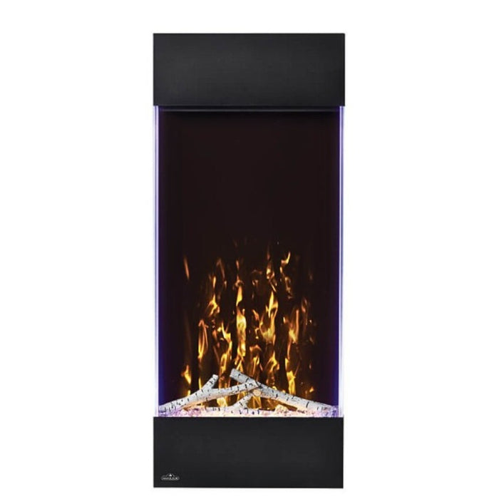 Napoleon Allure Vertical 38 Wall Mount Electric Fireplace with Log set and Amber Flame