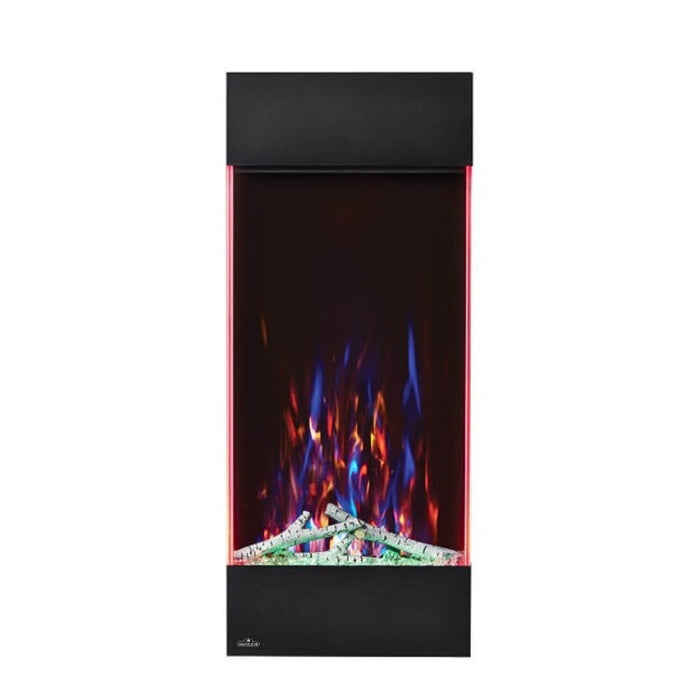 Napoleon Allure Vertical 38 Wall Mount Electric Fireplace with Log set and Blue and Red Flame