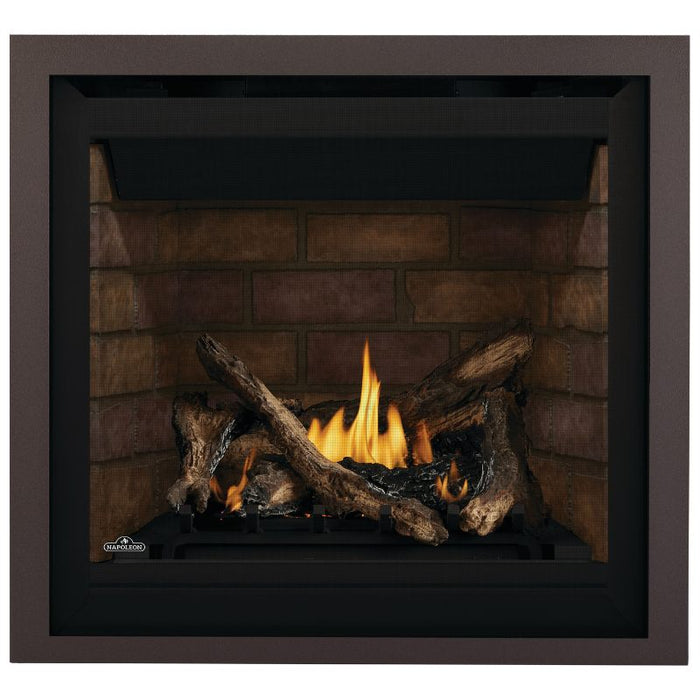 Napoleon Altitude 36 Direct Vent Fireplace with Finish Trim - Copper, Newport and Split Oak Logs Set V1