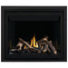 Napoleon Altitude 42 Direct Vent Fireplace with Zen Front - Black, Black Illusion Glass Panels and Split Oak Logs Set