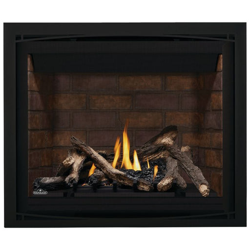 Napoleon Altitude 42 Direct Vent Fireplace with Zen Front - Black, Newport and Split Oak Logs Set