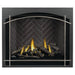 Napoleon Altitude X 42" DV Fireplace with Westminster Herringbone brick panels and driftwood logs