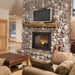 Napoleon Ascent Multi View See Thru DV Fireplace with Newport Brick and Log Set