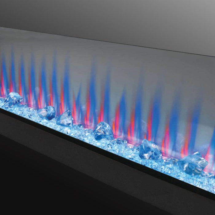 Napoleon CLEARion Elite 50 See-Thru Electric Fireplace Detail Flame Multi LED Blue Glass