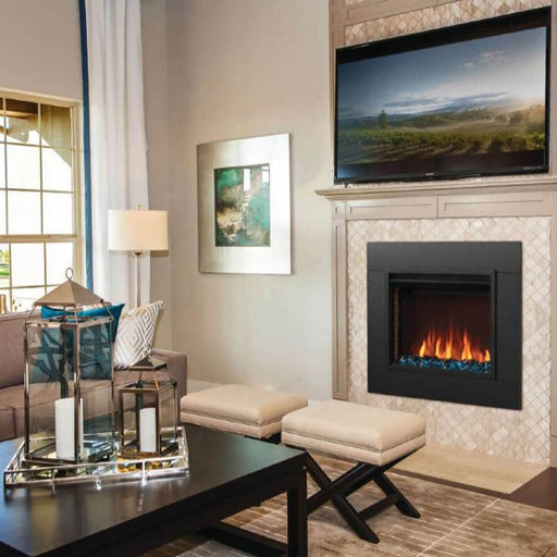 Napoleon Cineview 26 Built-InInsert Electric Fireplace TV Livingroom Crystals Red Flames Blue Embers 4-Sided Trim