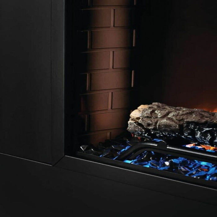 Napoleon Cineview 26 Built-In or Insert Electric Fireplace Close up Details Brick Panel