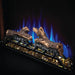Napoleon Cineview 30 Built-In or Insert Electric Fireplace Close up Logset Blue Flame Embers