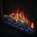 Napoleon Cineview 30 Built-In or Insert Electric Fireplace Close up Logset Red Flame Blue Embers