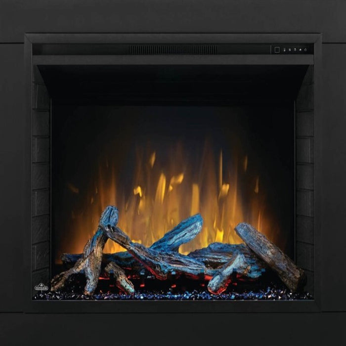 Napoleon Element 42 Built-In Electric Fireplace Straight Flames Emberbed Trim Accent-Light Blue