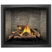 Napoleon Elevation Direct Vent Fireplace Antique Ledgestone Brick Kit, Charcoal Zen Front with Split Oak Log