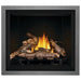 Napoleon Elevation Direct Vent Fireplace MIRRO-FLAME Porcelain Reflective Radiant Panels ,Gun Metal Trim with Split Oak Log