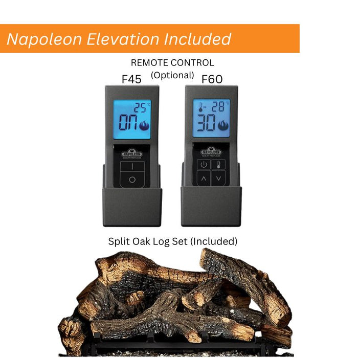 Napoleon Elevation Included Remote and Split Oak Log Set