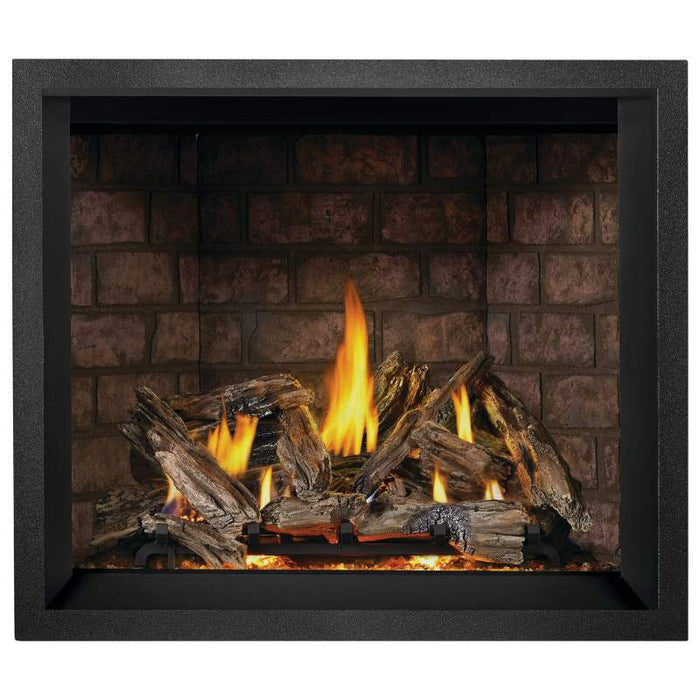 Napoleon Elevation X 42 Direct Vent Fireplace with Driftwood Log Set, Newport and Black Finish Trim
