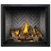Napoleon Elevation X 42 Direct Vent Fireplace with Split Oak Log Set, Westminster - Grey Herringbone and Charcoal Finish Trim