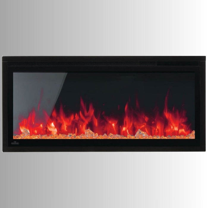 Napoleon Entice 36 Built-InWall Mount Linear Electric Fireplace Crystals Emberbed Dark Orange Flame Scarlet