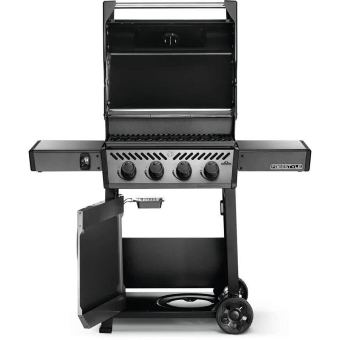 Napoleon Freestyle 425 Gas Grill Scaled Open Door and Cover