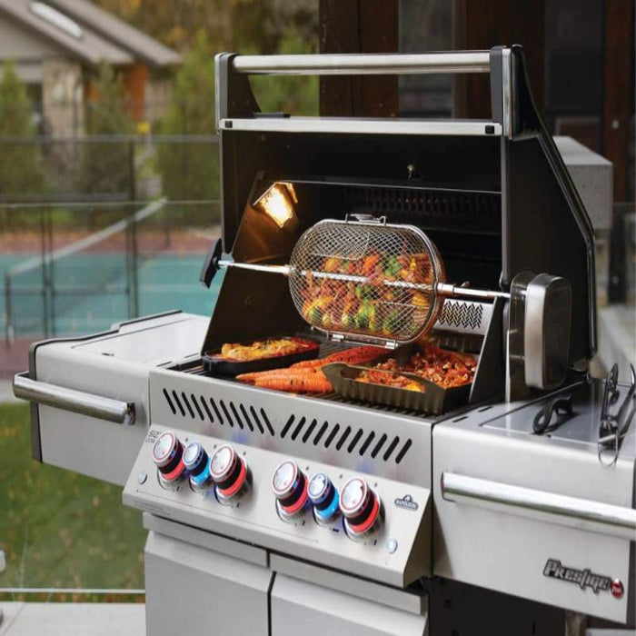 Napoleon Prestige Pro 500 Gas Grill with Infrared Outdoor Scaled with Grilled Snacks