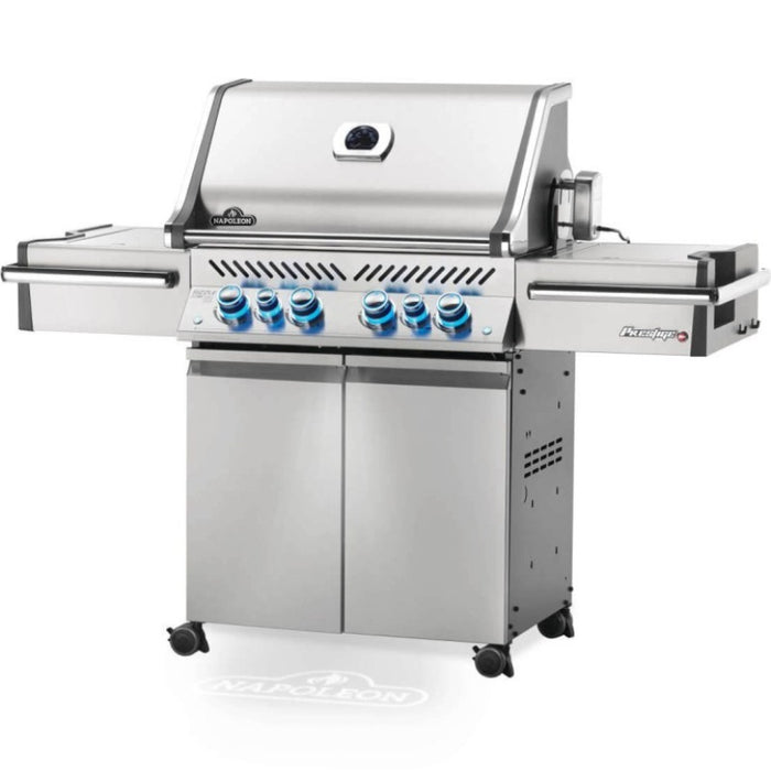 Napoleon Prestige Pro 500 Gas Grill with Infrared Rear and Side Burners Side View Scaled