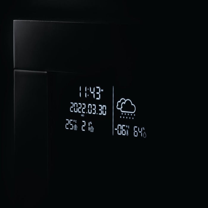 Napoleon Stylus Cara Elite 59 Wall Mount Electric Fireplace Detail Weather Display Full