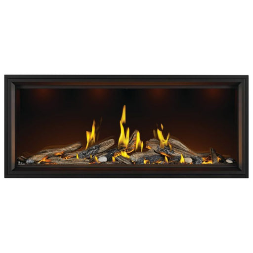 Napoleon Tall Vector 62" With Driftwood Luminous Logs Face On White Background with Black Finishing Trim