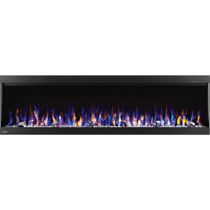 Napoleon Trivista Pictora 60 Wall Mount Electric Fireplace Crystals Flame Yellow Blue Embrs Dim-White
