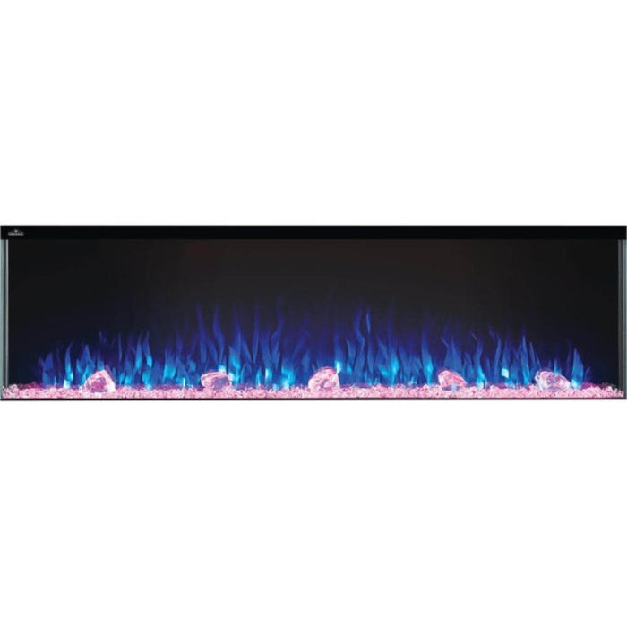 Napoleon Trivista Primis 60 3-Sided Built-in Electric Fireplace Glass Ember Bed Pink Flames Blue