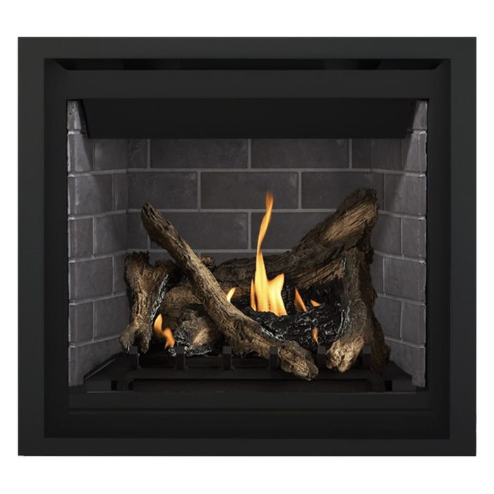 Napoleon Altitude 36" Direct Vent Fireplace with Westminster Grey - Standard Interior Panel and Black Finish Trim