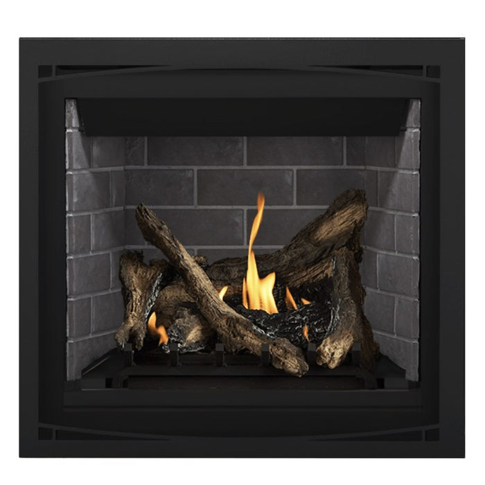 Napoleon Altitude 36" Direct Vent Fireplace with Westminster Grey - Standard Interior Panel and Black Zen Front