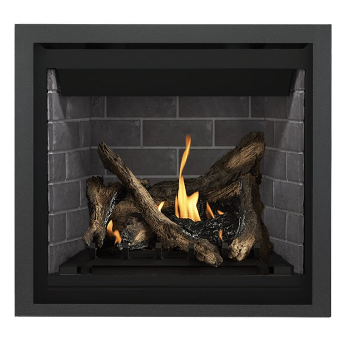 Napoleon Altitude 36" Direct Vent Fireplace with Westminster Grey - Standard Interior Panel and Charcoal Finish Trim