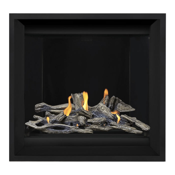 Napoleon Altitude X 36" Direct Vent Fireplace with Black Illusion Glass and Driftwood Log Set