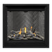 Napoleon Altitude X 36" Direct Vent Fireplace with Westminster Grey - Herringbone Interior Panels and Driftwood Log Set