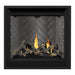 Napoleon Altitude X 36" Direct Vent Fireplace with Westminster Grey - Herringbone Interior Panels and Split Oak Log Set