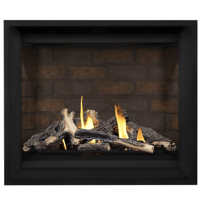 Napoleon Altitude X 42" Direct Vent Fireplace with Newport Interior Panels and Split Oak Log Set