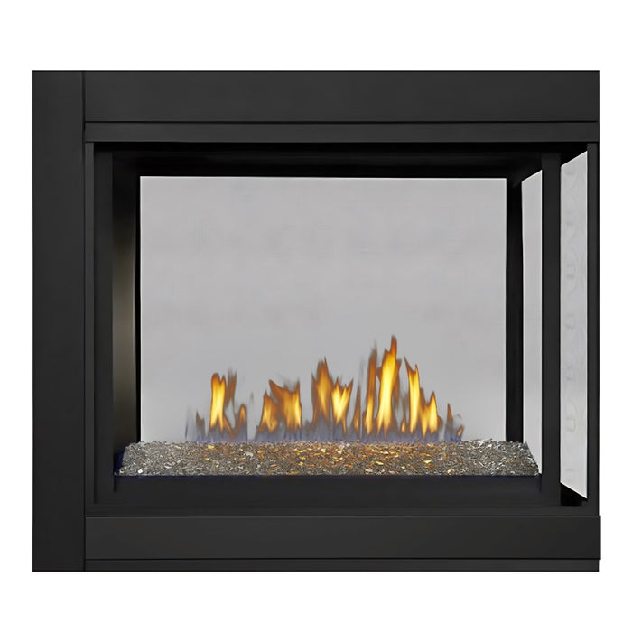 Napoleon Ascent Multi View See Thru Direct Vent Gas Fireplace Peninsula - 3 Sided with Glass and MIRRO-FLAME Reflective Porcelain (Glass Only)