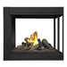 Napoleon Ascent Multi View See Thru Direct Vent Gas Fireplace Peninsula - 3 Sided with Logs