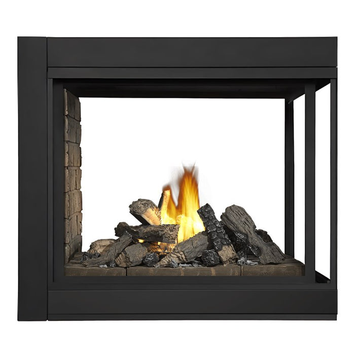 Napoleon Ascent Multi View See Thru Direct Vent Gas Fireplace Peninsula - 3 Sided with Logs and Newport Brick (Logs Only)