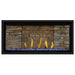 Napoleon Ascent Premium 42 Linear Direct Vent Gas Fireplace in Ledgestone Brick Panel with Blue Glass Embers
