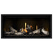 Napoleon Ascent Premium 42 Linear Direct Vent Gas Fireplace in MIRRO-FLAME Porcelain Reflective Panel with Beach Fire Logs