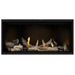 Napoleon Ascent Premium 42 Linear Direct Vent Gas Fireplace in MIRRO-FLAME Porcelain Reflective Panel with Driftwood Logs