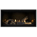 Napoleon Ascent Premium 42 Linear Direct Vent Gas Fireplace in MIRRO-FLAME Porcelain Reflective Panel with Split Oak Logs