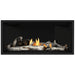 Napoleon Ascent Premium 42 Linear Direct Vent Gas Fireplace in Matte Black Panel with Birch Logs
