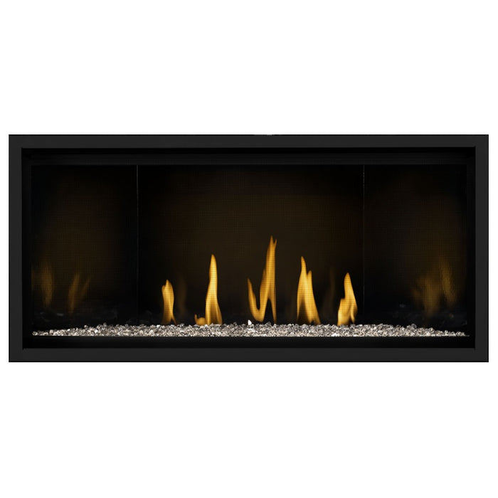 Napoleon Ascent Premium 42 Linear Direct Vent Gas Fireplace with MIRRO-FLAME Porcelain Reflective Panel and Clear Glass Embers