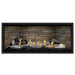 Napoleon Ascent Premium 46 Linear Direct Vent Gas Fireplace in Ledgestone Brick Panel with Birch Logs