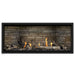Napoleon Ascent Premium 46 Linear Direct Vent Gas Fireplace in Ledgestone Brick Panel with Driftwood Logs