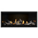 Napoleon Ascent Premium 46 Linear Direct Vent Gas Fireplace in MIRRO-FLAME Porcelain Reflective Panel with Beach Fire Logs