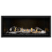 Napoleon Ascent Premium 46 Linear Direct Vent Gas Fireplace in  MIRRO-FLAME Porcelain Reflective Panel with Black Glass Embers and Birch Logs